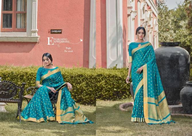 Sangam Tara Sitara Latest fancy Designer Feavy Festive wear Handloom Silk Sarees Collection

