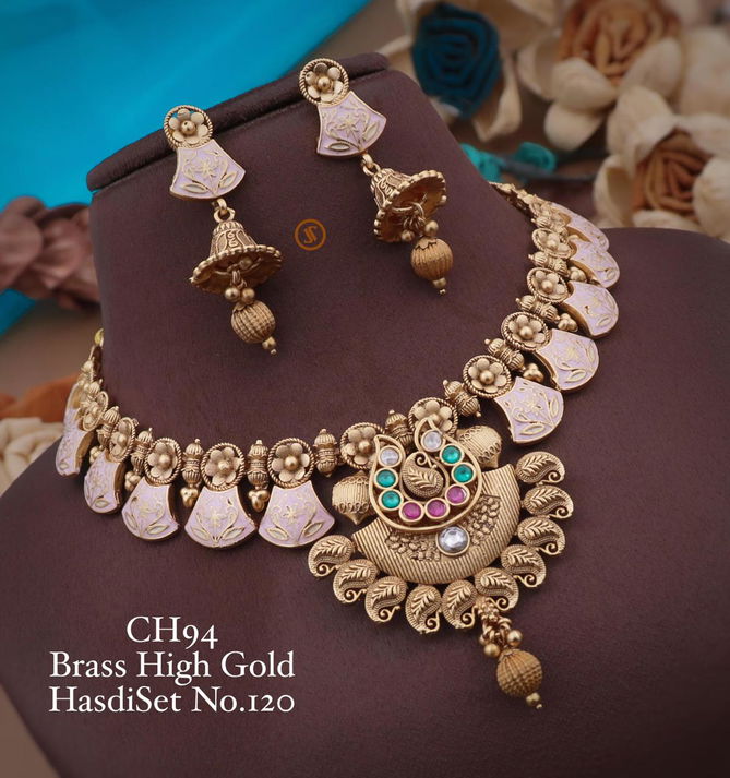 CH 121 Designer Brass High Gold Hasadi And Thik Set Wholesale Market Surat 
