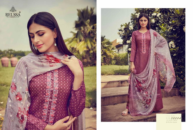 RELSSA SANGAM Latest Fancy Design Festive Wear Pure Cotton Embroidery Work With Digital Print Top With Dupatta Collection  