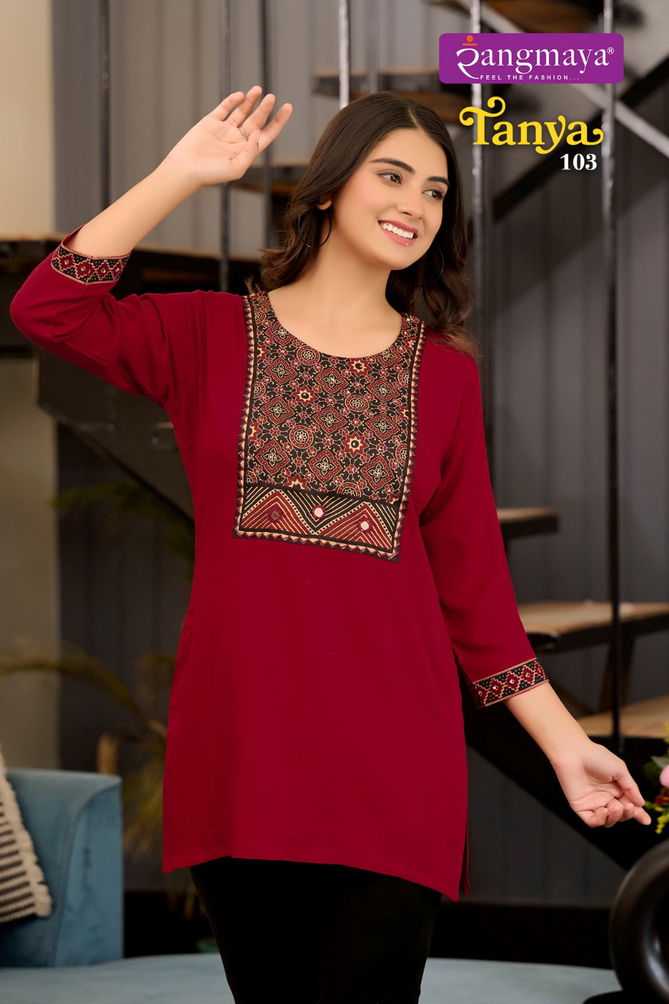 Tanya By Rangmaya Rayon Tunic Ladies Top Suppliers In India