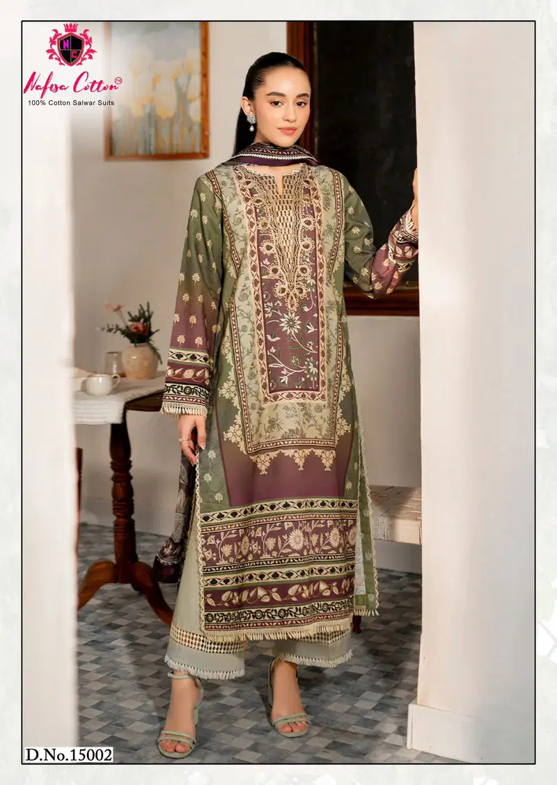 Sahil Vol 15 By Nafisa Karachi Cotton Dress Material Orders In India