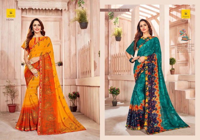 Hirva Symbol Latest Fancy Regular Wear Printed Georgette Sarees Collection 