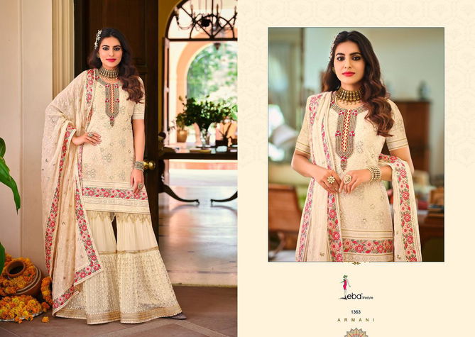 Eba Armani 1361 And 1363 Pure Georgette Wedding Sharara Suits Wholesale Shop In Surat