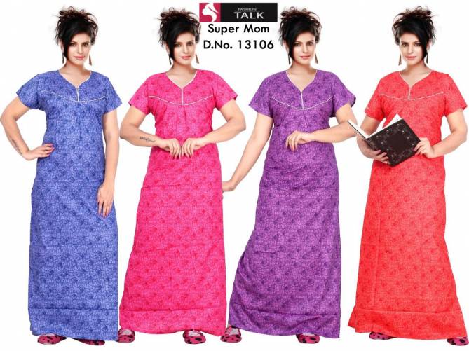 Ft 13106 Printed Western Nighty Latest Cotton comfortable Night Wear Collection