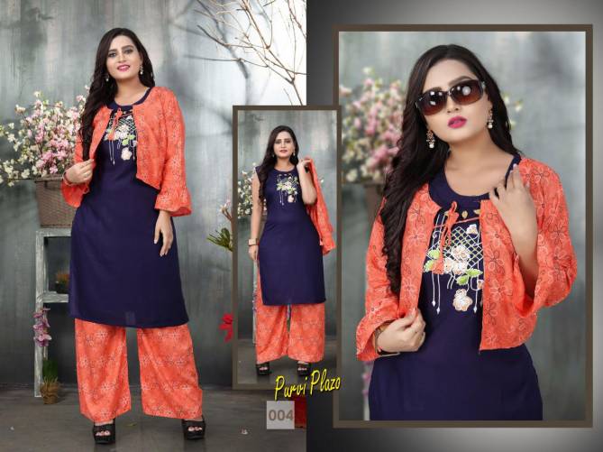 Aagya Purvi 2 Latest Fancy Regular Wear Fancy Printed Koti Kurti With Bottom Collection
