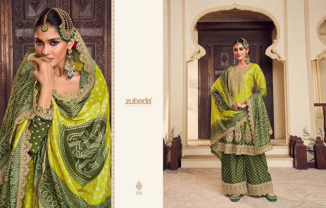 Sakhi By Zubeda Chinon Silk Printed  Readymade Suits Suppliers In India