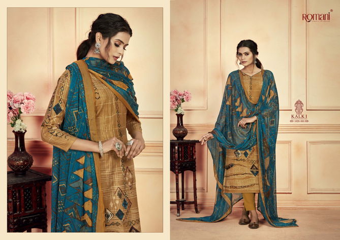 Romani Kalki Fancy Designer Ethnic Wear Jam Cotton Printed Dress Material Collection