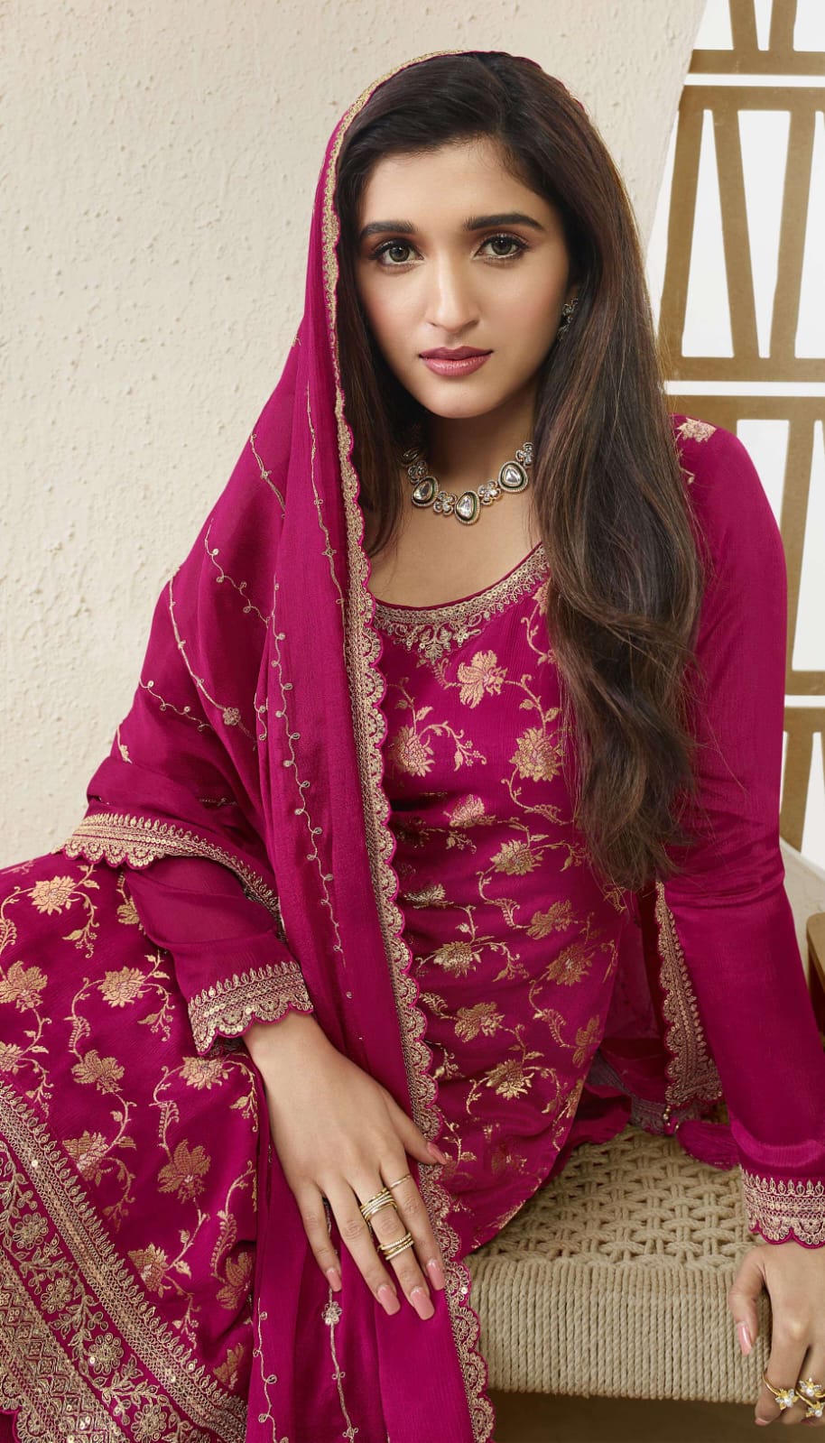 Karva By Vinay Chinon Embroidered Designer Sharara Suit Catalog