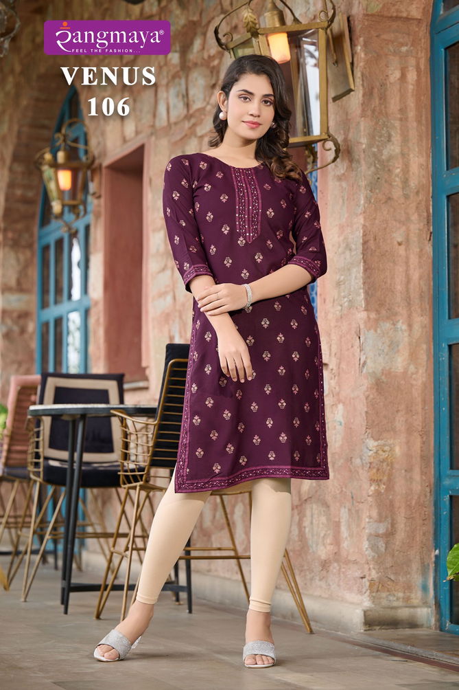 Venus By Rangmaya 101 To 108 Printed Kurti Bulk Kurti Orders In India
