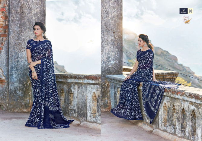 Hirva Shining Casual Daily Wear Georgette Printed Latest Saree Collection
