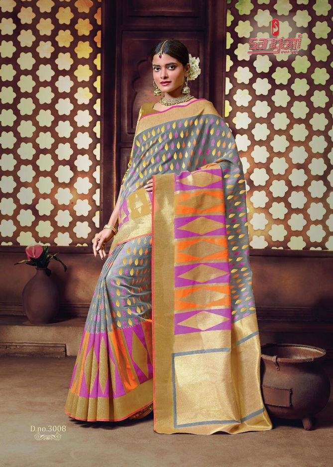 Sangam Zamdani Latest Fancy Designer Festive Wear Handloom Cotton Sarees Collection
