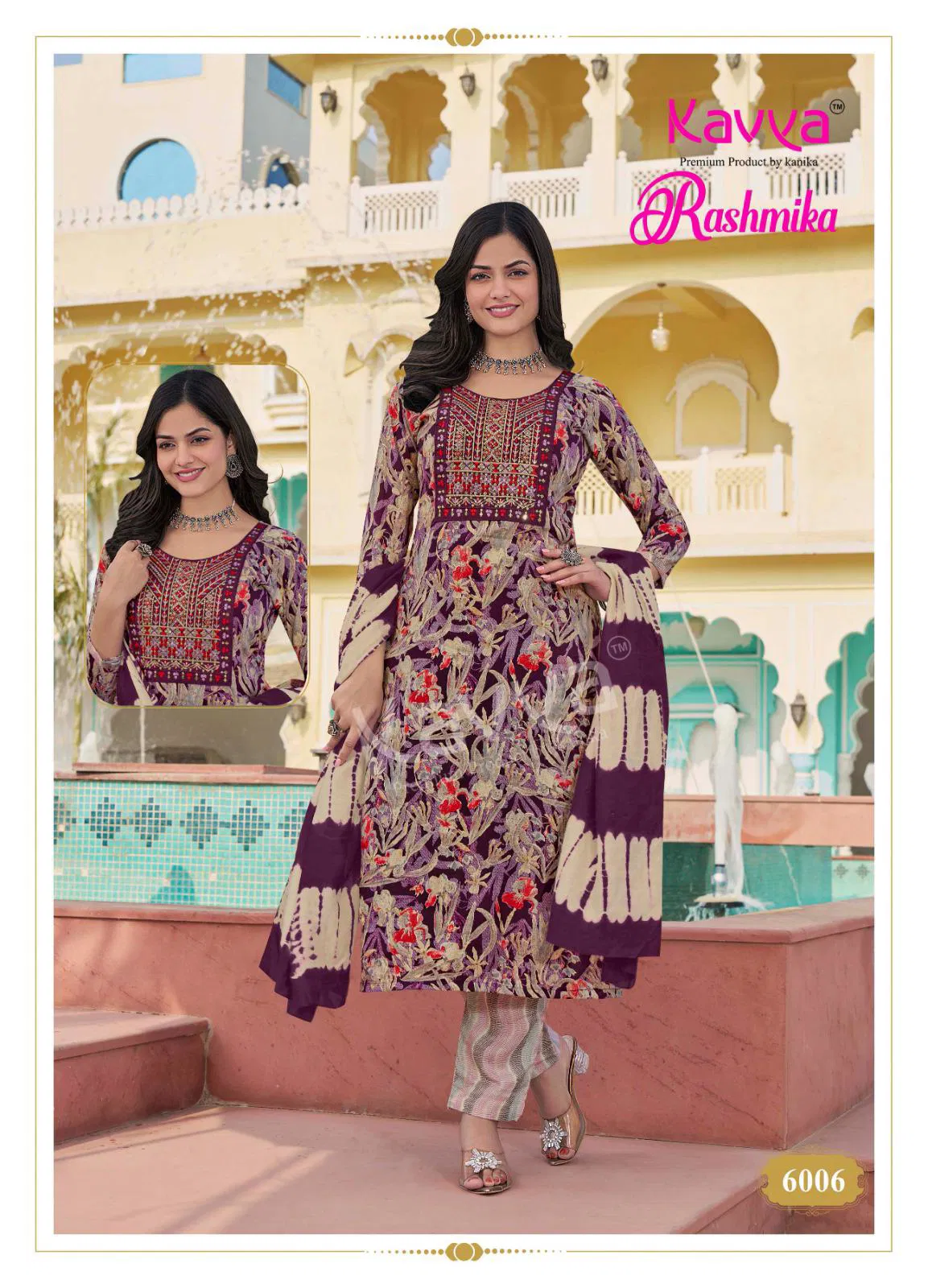 Rashmika Vol 6 By Kavya Rayon Foil Printed Kurti With Bottom Dupatta Wholesale Price