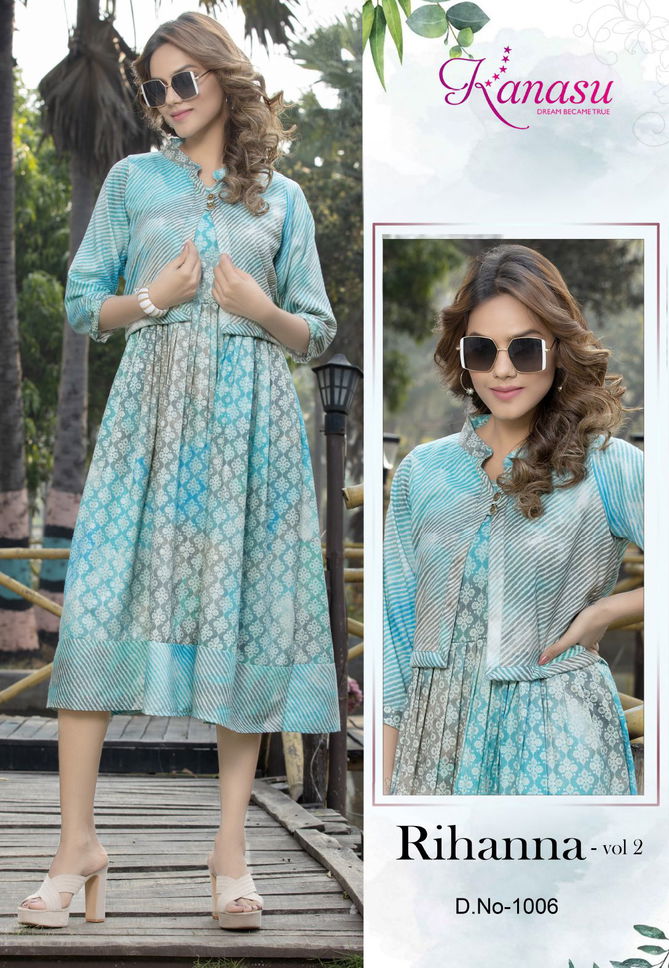 Kanasu Rihanna Vol 2 Heavy Rayon Capsule Printed Kurti Collection
