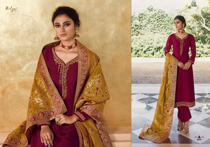 Lt Nitya 166 Latest Fancy Festive Wear Satin Georgette Heavy  Designer Dress Material Collection
