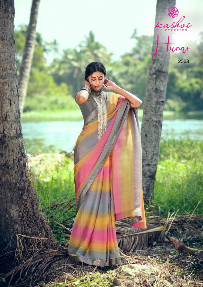 Kashvi Hunar Latest Fancy Casual Wear Printed Chiffon Sarees Collection
