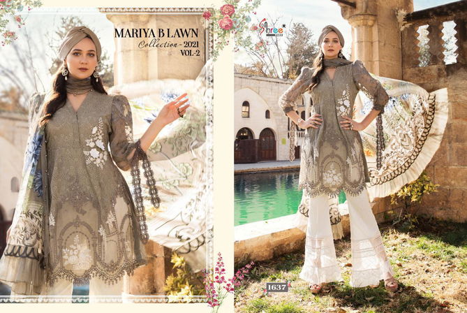 Shree Mariya B Lawn Collection 2021 Vol 2 Latest Fancy Festive Wear Pure Lawn Worked Pakistani Salwar Suits Collection
