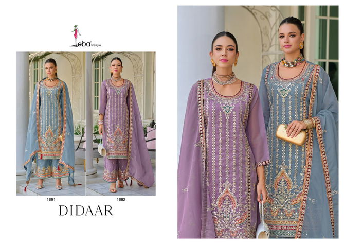 Didaar By Eba Shimmer Embroidery Kurti With Bottom Dupatta Wholesalers In India