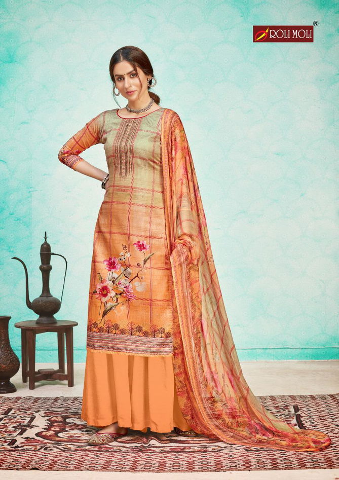 Roli Moli Zaara 2 Latest fancy Designer Regular casual Wear Beautiful Printed Swarovski Diamond Designer Dress Material Collection
