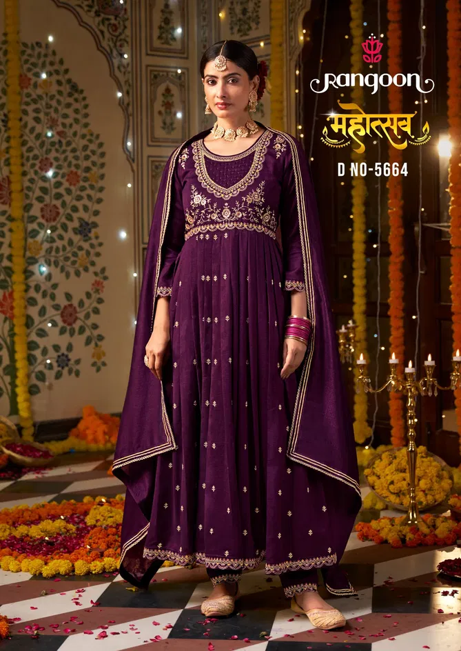 Mahotsav By Rangoon Silk Embroidery Readymade Suits Suppliers In India