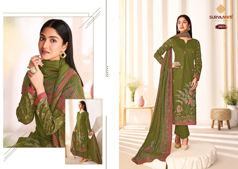 Kaara Advance Vol 02 by SuryaJyoti Jam Satin Printed Dress Material at Best Price