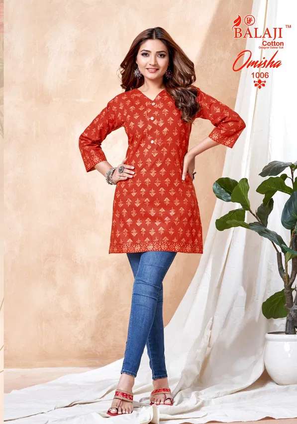 Balaji Omisha Vol 1 Cotton Printed Short Kurtis Catalog
