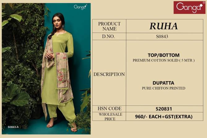 GANGA RUHA New Designer Fancy Ethnic Wear Latest Cotton Salwar Suit Collection