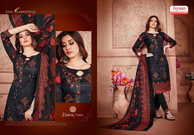 Jiyaan Zaara Fancy Designer Fancy Regular Casual Wear Printed Cotton Salwar Suit Collection
