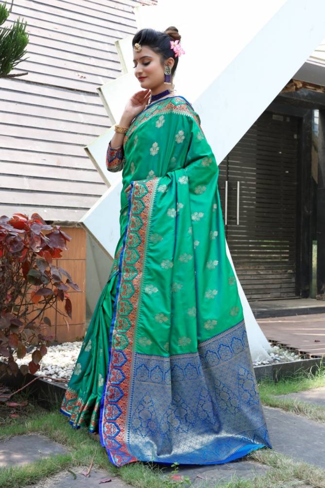 Meera 19 Party Wear Banarasi Silk Festive Wear Designer Printed Saree Collection
