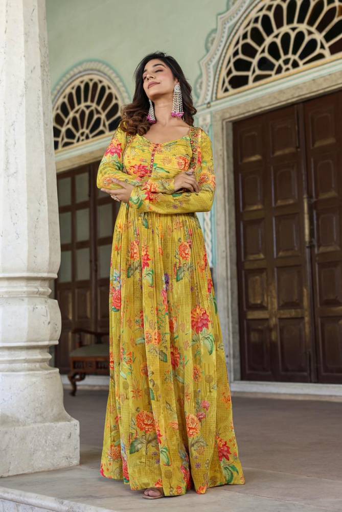 Pure Natural Crepe Gown With Kotee Catalog