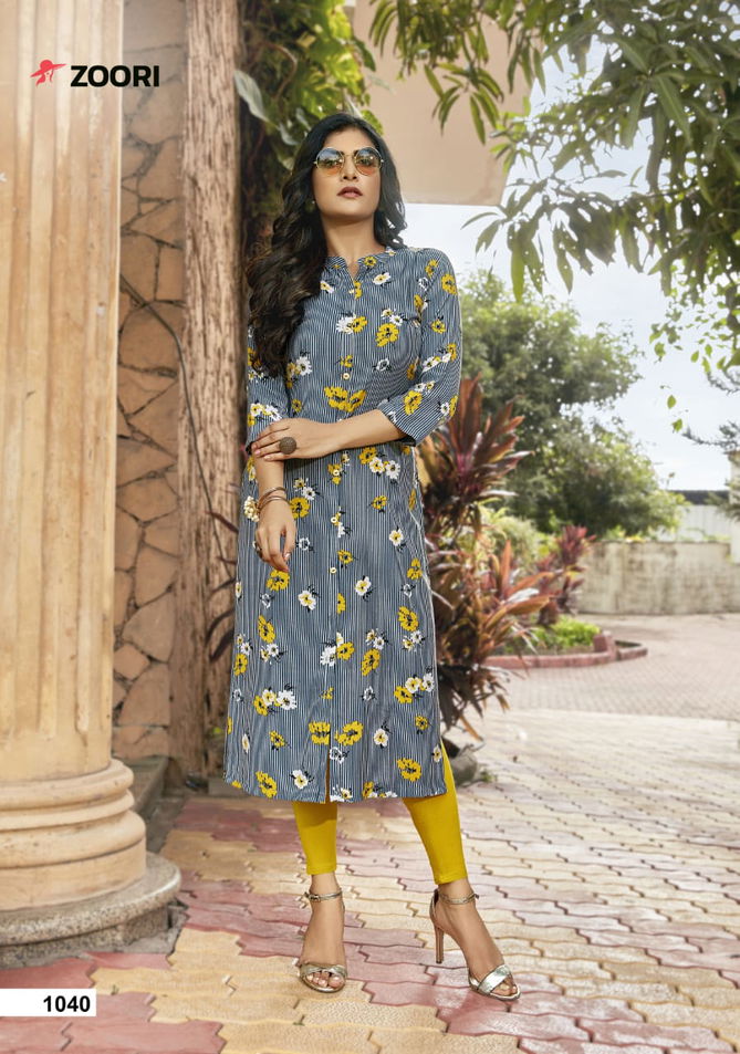 Zoori Akshara 5 Latest fancy Regular Wear Rayon Printed Kurtis Collection