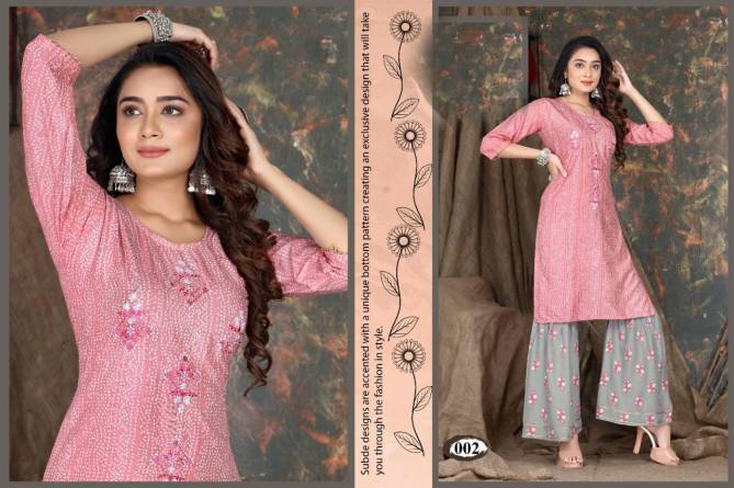 Beauty Queen Bandhani 2 Fancy Casual Wear Rayon Kurti With Bottom Collection