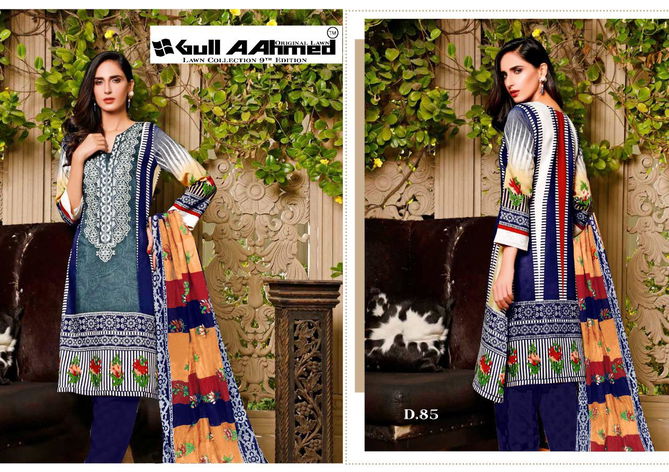 Gul Ahmed 9 Latest Fancy Designer Casual Wear Pure Lawn Karachi Dress Materials Collection
