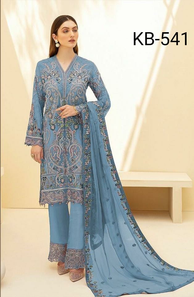 Kb Super Hit 541 Heavy Festive Wear Georgette Embroidery Pakistani Salwar Kameez Collection