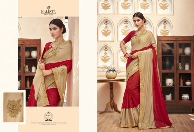 Kalista Timex Fancy Festive Wear Vichitra Silk Designer Saree Collection