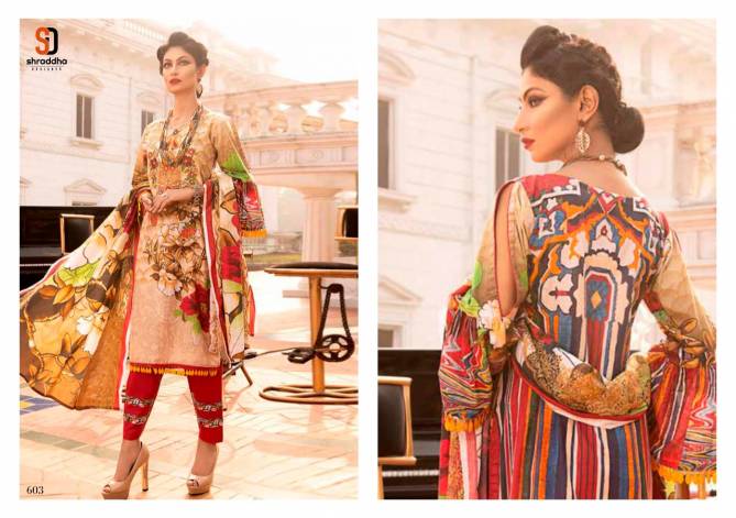 Shraddha Verona Latest Fancy Designer Festive Wear Lawn Cotton Printed With Embroidery Work  Dress Material Collection
