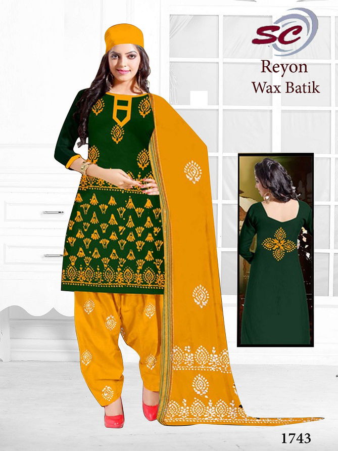 Sc Reyon Wax Batik Designer Casual Daily Wear Cotton Printed Dress Material Collection