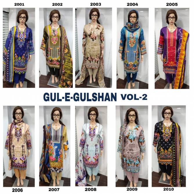 Gul E Gulshan Vol 2 Latest Designer Printed Pure Lawn Cotton Ready Made Salwar Suit Collection 