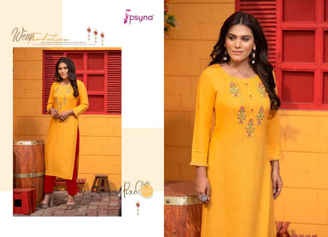 PSYNA PIXEL VOL-1 Latest Design Fancy Casual Wear Embroidery Kurtis with Handwork Rayon Collection