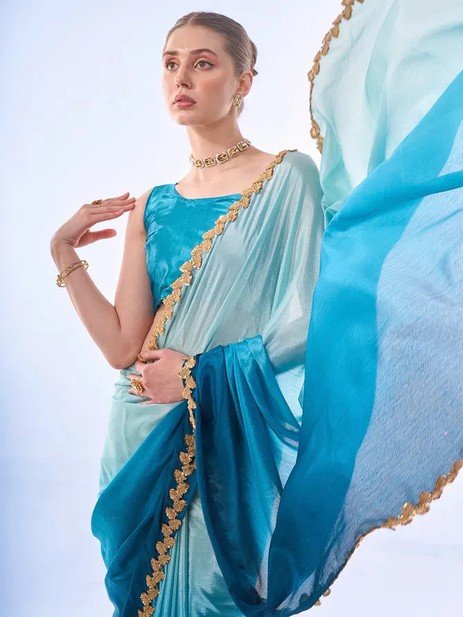 Laxminam OP 503 Chinon Designer Party Wear Sarees Suppliers In India