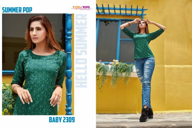 Tips Tops Baby 23 Fancy Western Ethnic Wear Rayon Short Tops Collection
