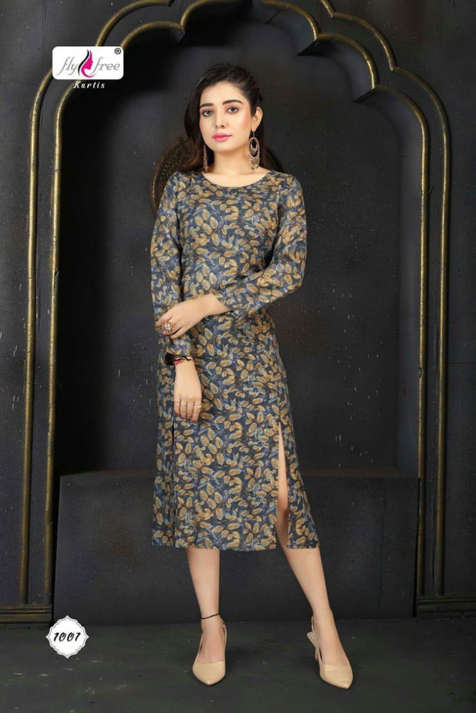 Fly Free Suduko 2 Latest Fancy Designer Stylish Casual Wear	Rayon Long Kurti Collection
