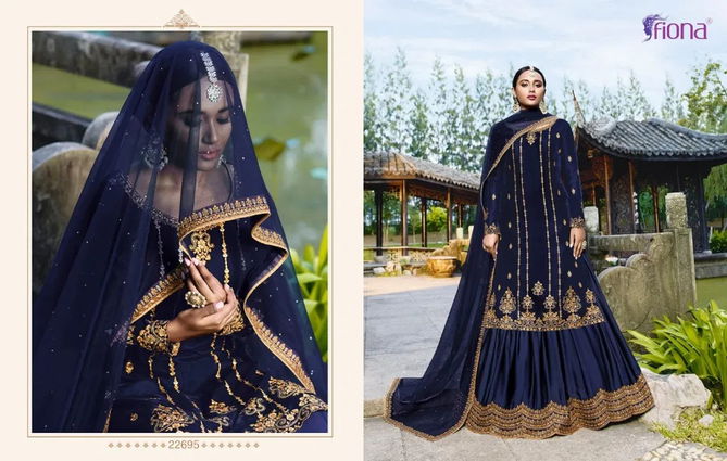 Fiona Velvet Exclusive Heavy Designer Wedding Wear Velvet Heavy Worked Sharara Suit Collection
