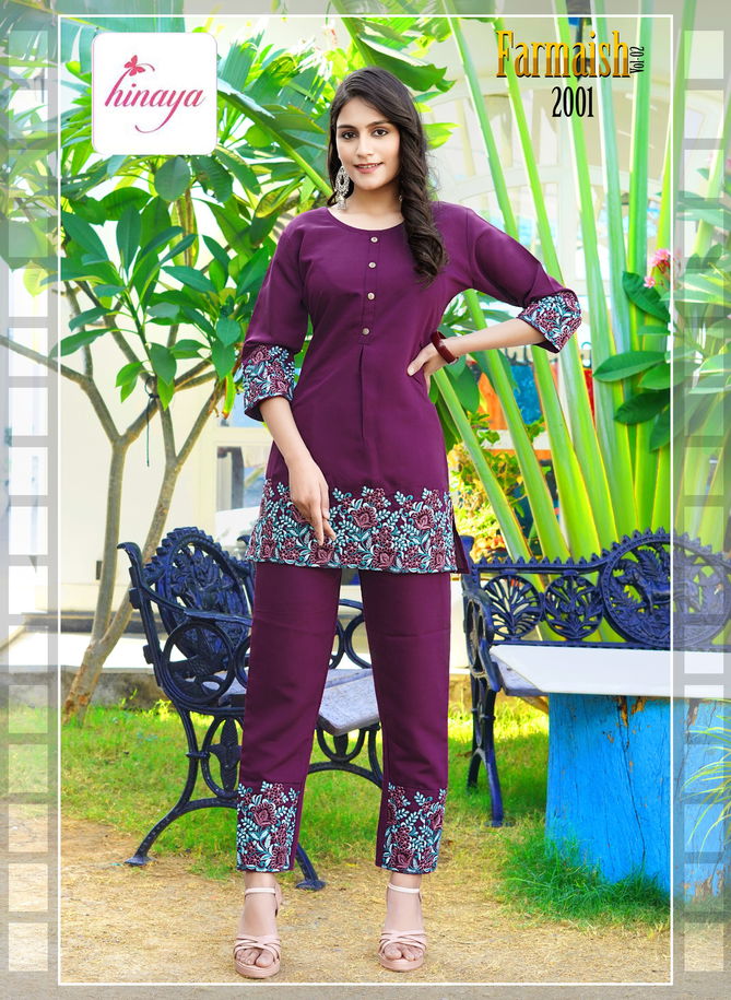 Furmaish Vol 1 By Hinaya Cord Set Kurti With Bottom Catalog