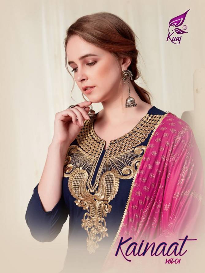 Kunj Kainaat Vol 01 Latest Exclusive Festive Wear Designer Ready Made Plazzo Suit Collection 