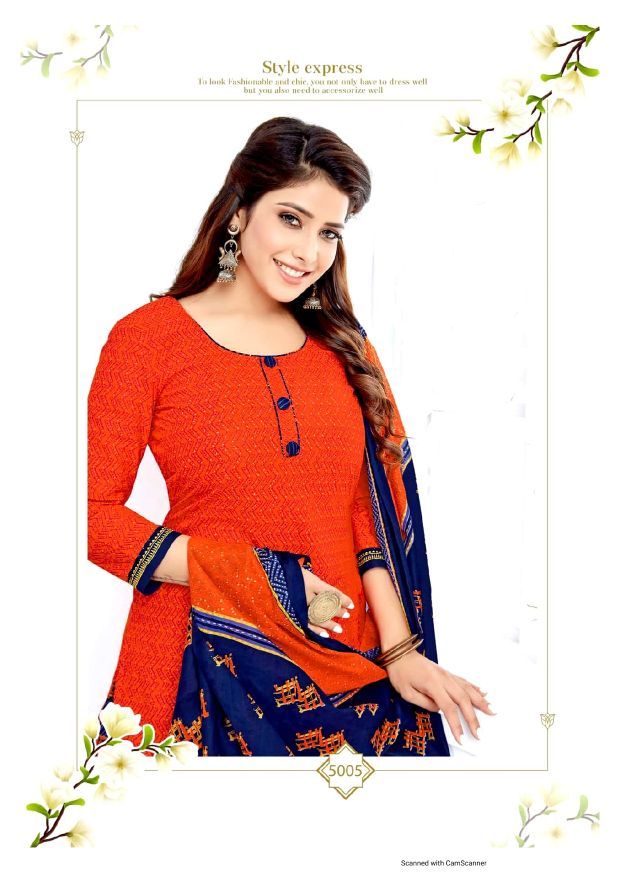 Bandhan Priyalaxmi 5 Latest Printed Casual Wear Pure Cotton Patiyala Suits Readymade Collection
