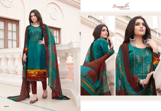 Suryajyoti Ziva 8 Latest Fancy Regular Wear Designer Satin Cotton Dress Material Collection
