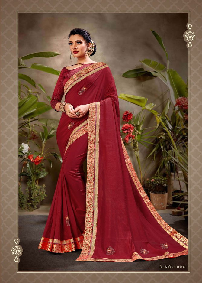 Ronisha Flavour Latest Fancy Heavy Wedding Wear Vichitra silk Sarees Collection
