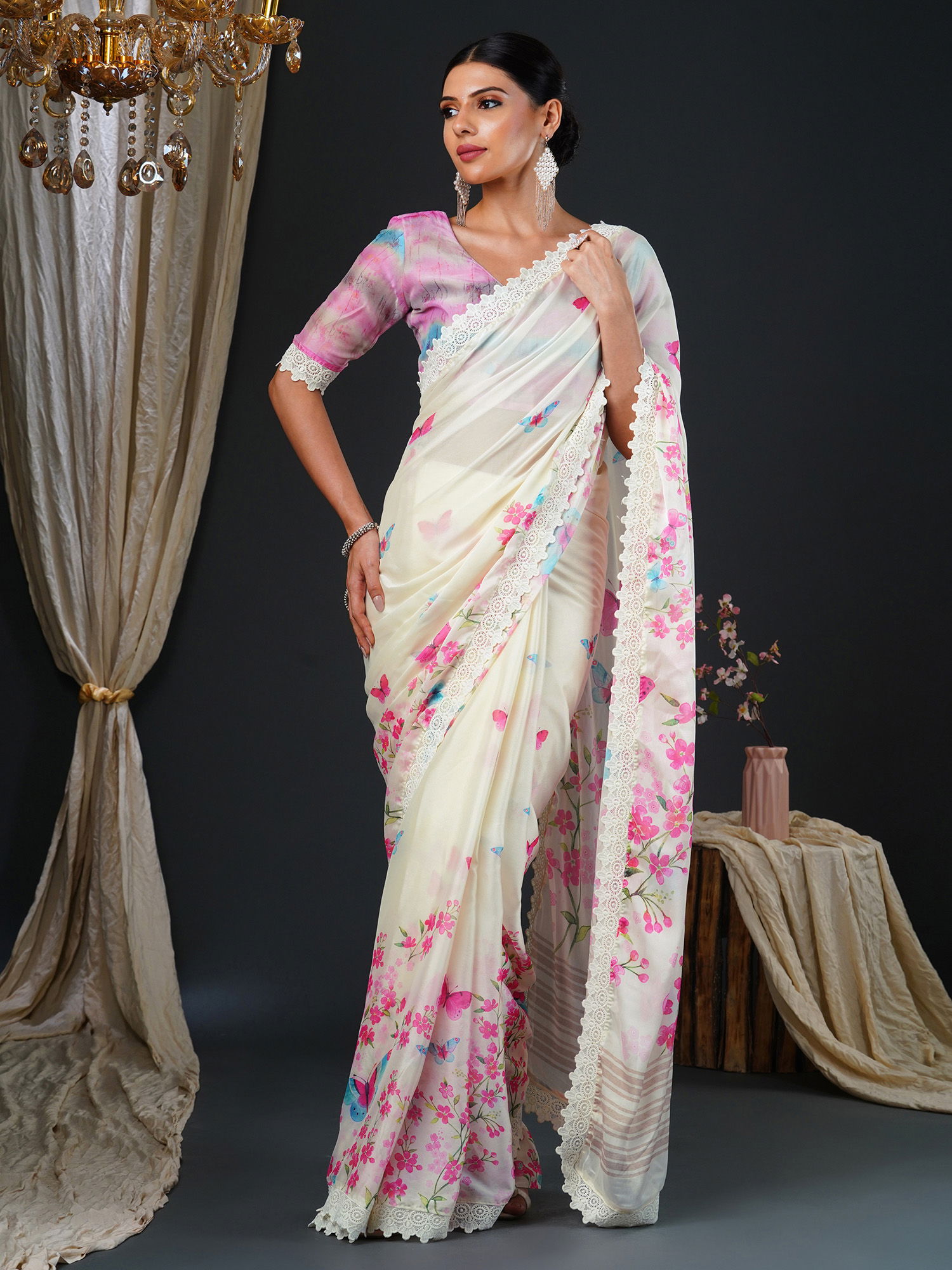 01 By Leela Georgette Digital Printed Saree Bulk orders In India