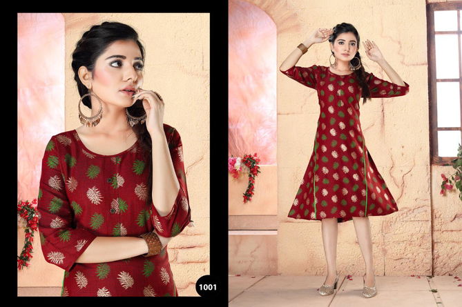 Archer Latest Designer Party Wear Two Tone Printed Anarkali Kurti Collection 