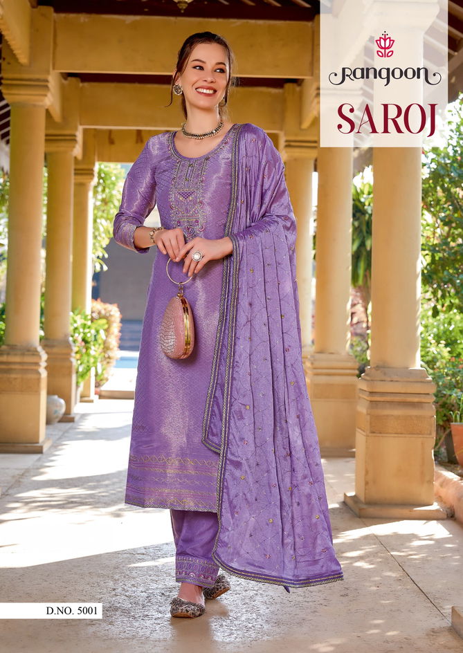 Saroj By Rangoon Viscose Embroidery Bulk Kurti With Bottom Dupatta Orders In India